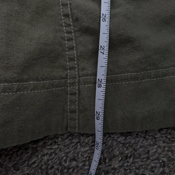 Christian Lacroix Dress Square Neck Linen Blend Olive Green - Picture 5 of 7